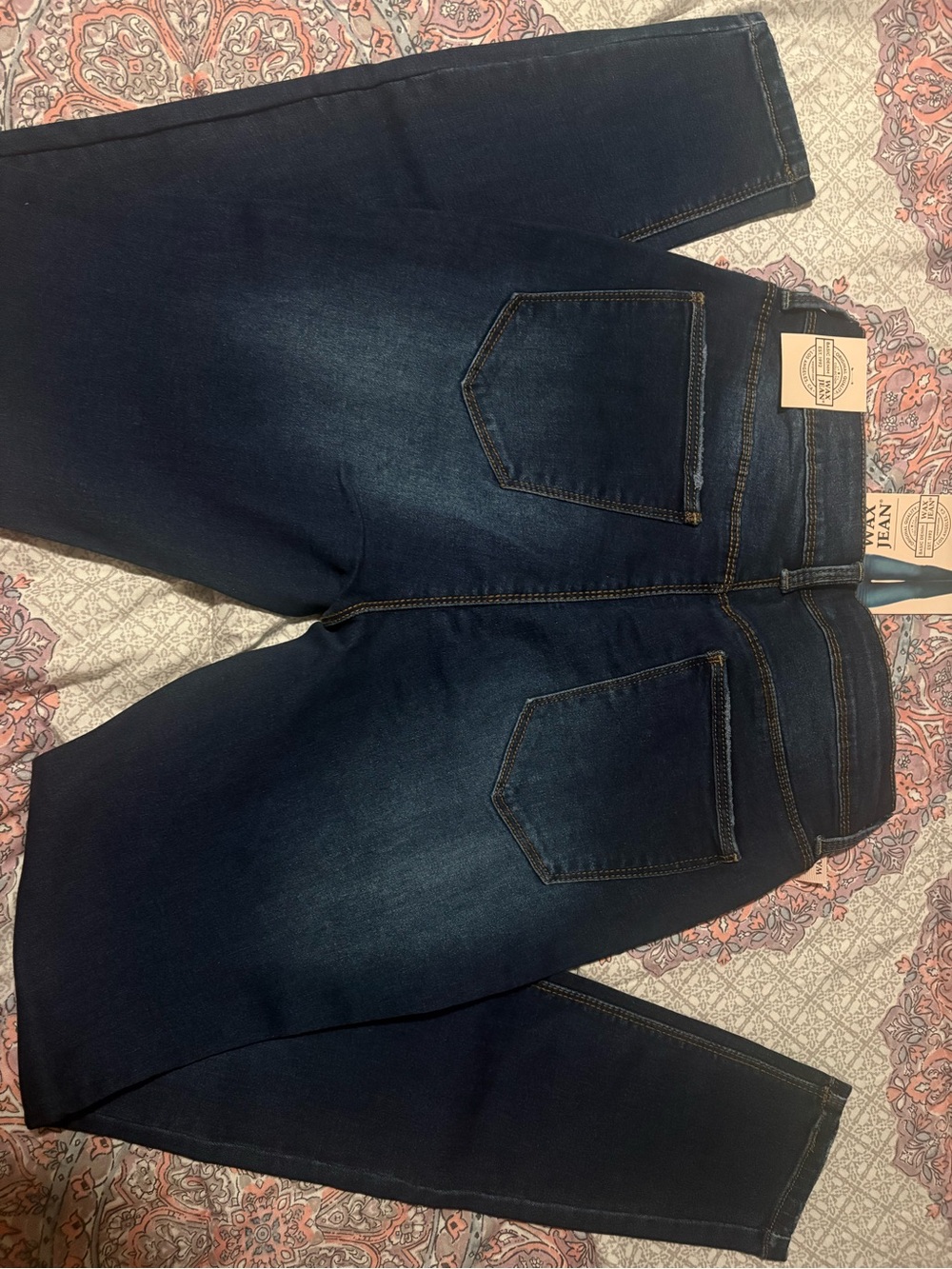 Wax Jean High Waist Skinny Jeans - Dark Blue - Picture 5 of 6